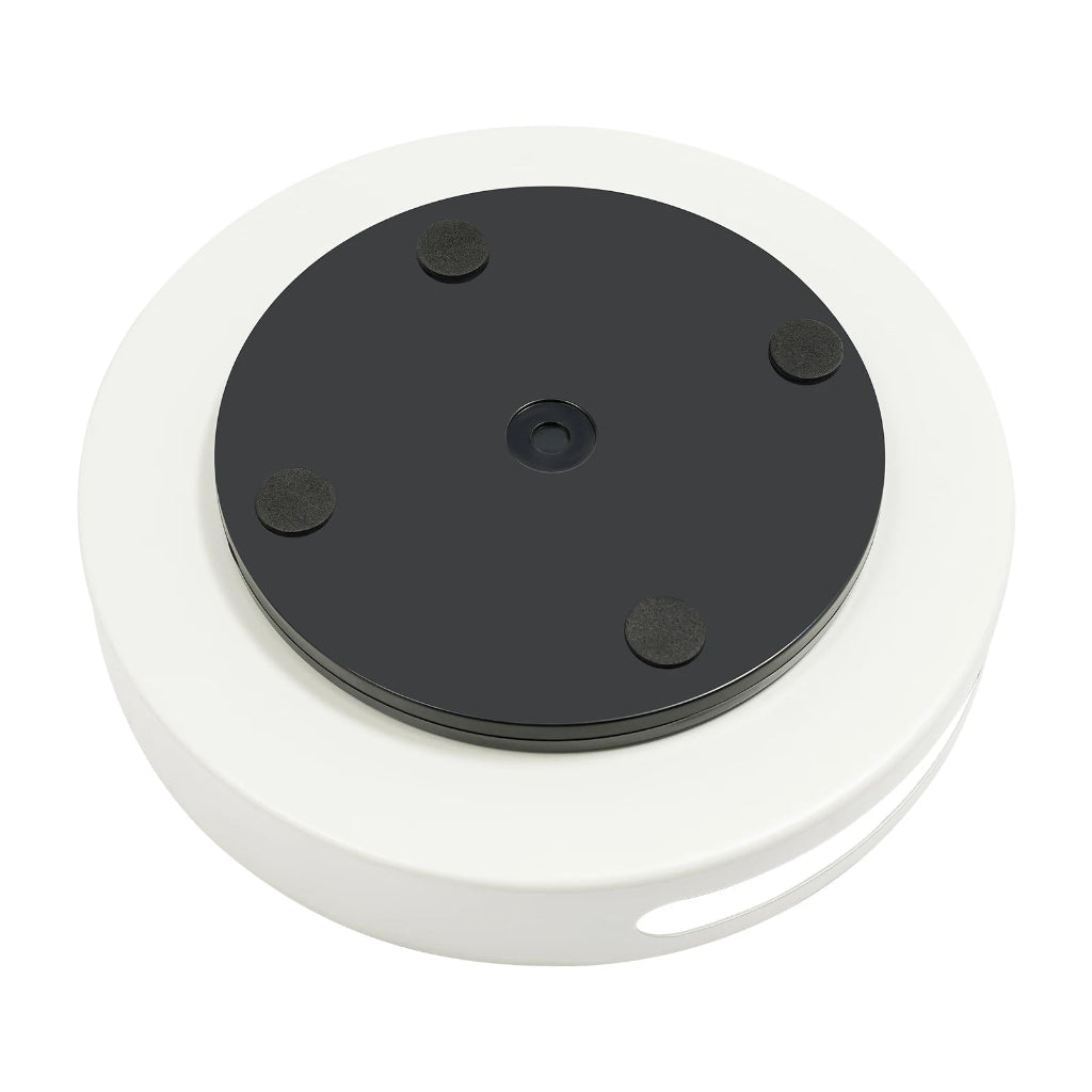 Plateau Tournant Blanc 360° pour Épices, Acier Carbone, Rebord Surélevé 1