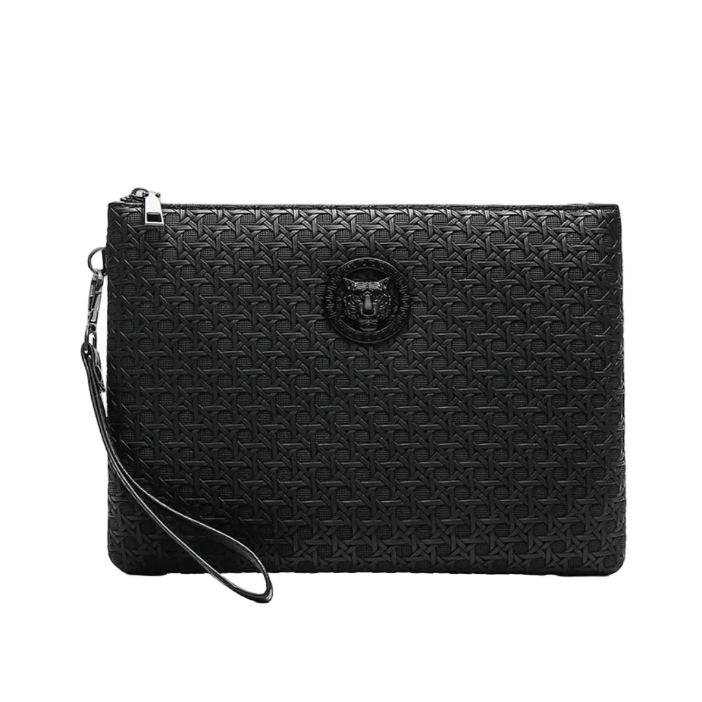 Pochette Homme Chic - Sac Cuir PU Médaillon Tigre 2