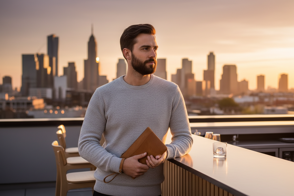 Pochette Homme Cuir Véritable — Grande Capacité & Dragonne 3