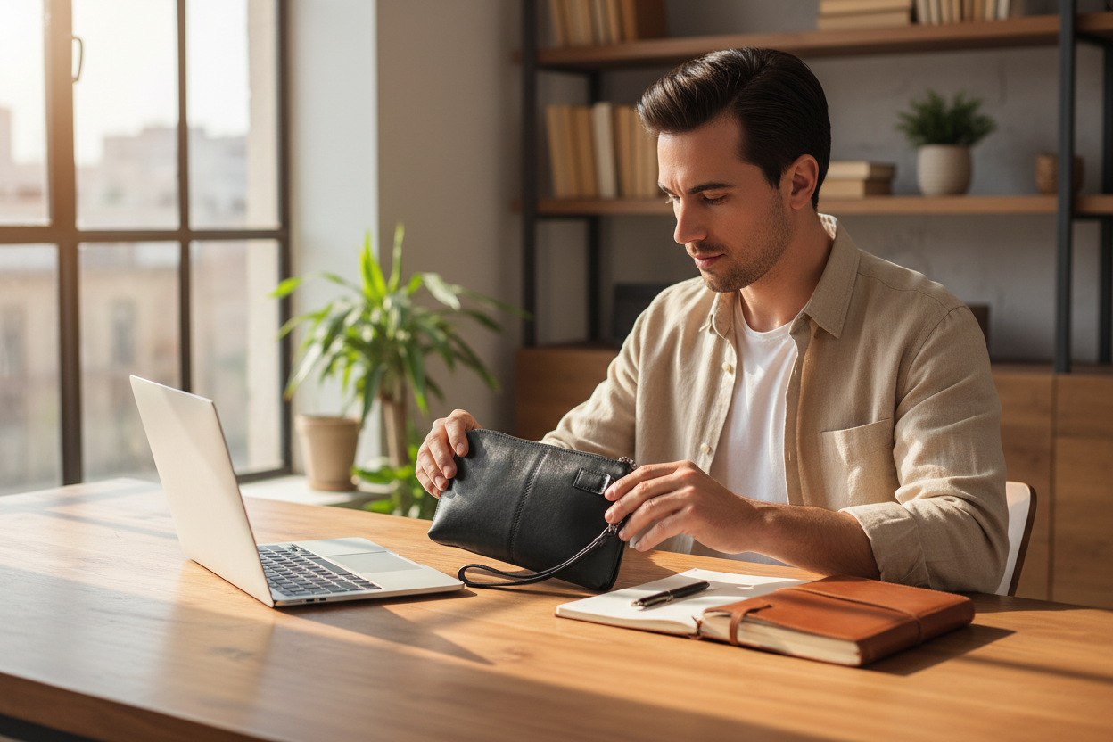 Pochette Homme Cuir Véritable Grande Capacité – Protection RFID 2 