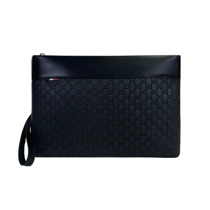 Pochette Homme PU Cuir Jacquard Embossé – Élégante & Slim