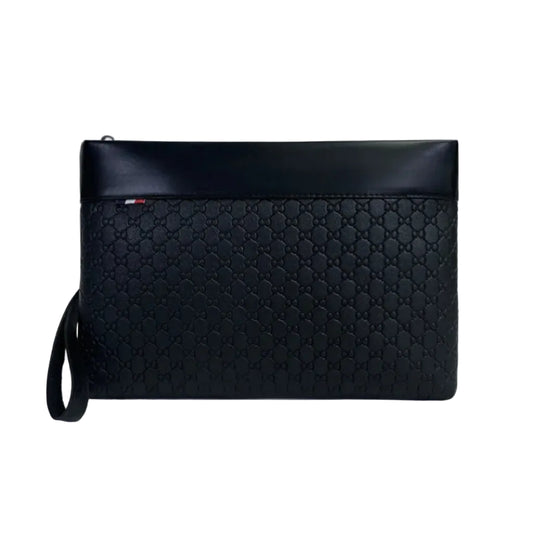 Pochette Homme PU Cuir Jacquard Embossé – Élégante & Slim
