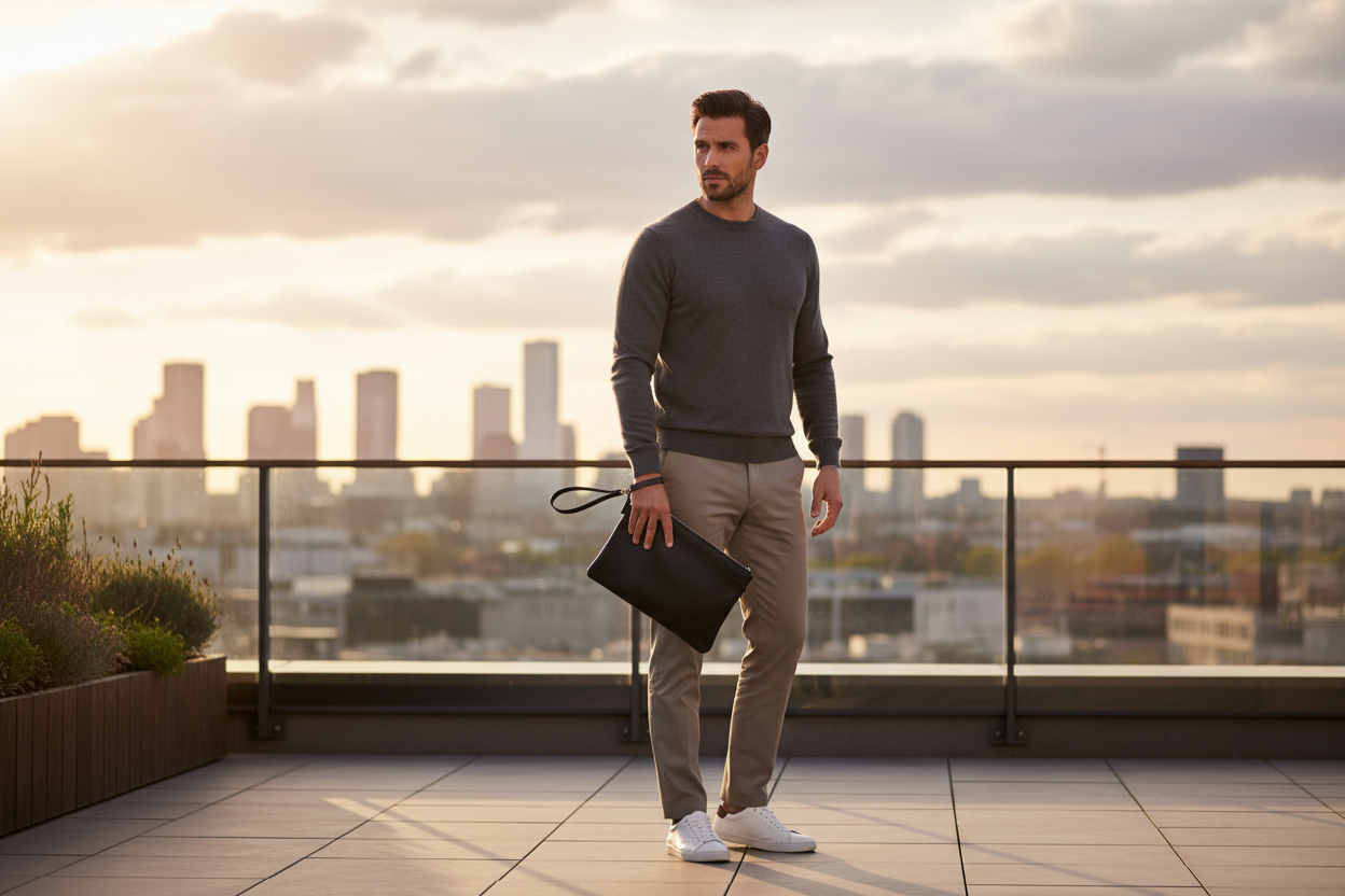 Pochette Homme Similicuir - Zippée, Multi compartiments & Dragonne 3