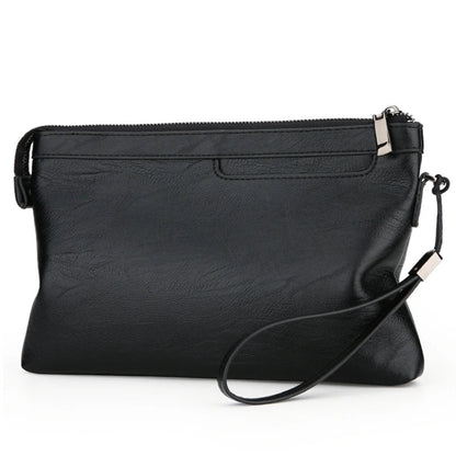 Pochette Homme Similicuir - Zippée, Multi compartiments & Dragonne Noir 31 x 20 x 3cm