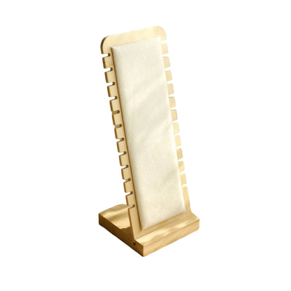 Porte-Bijoux en Bambou avec Panneau Rembourré Beige