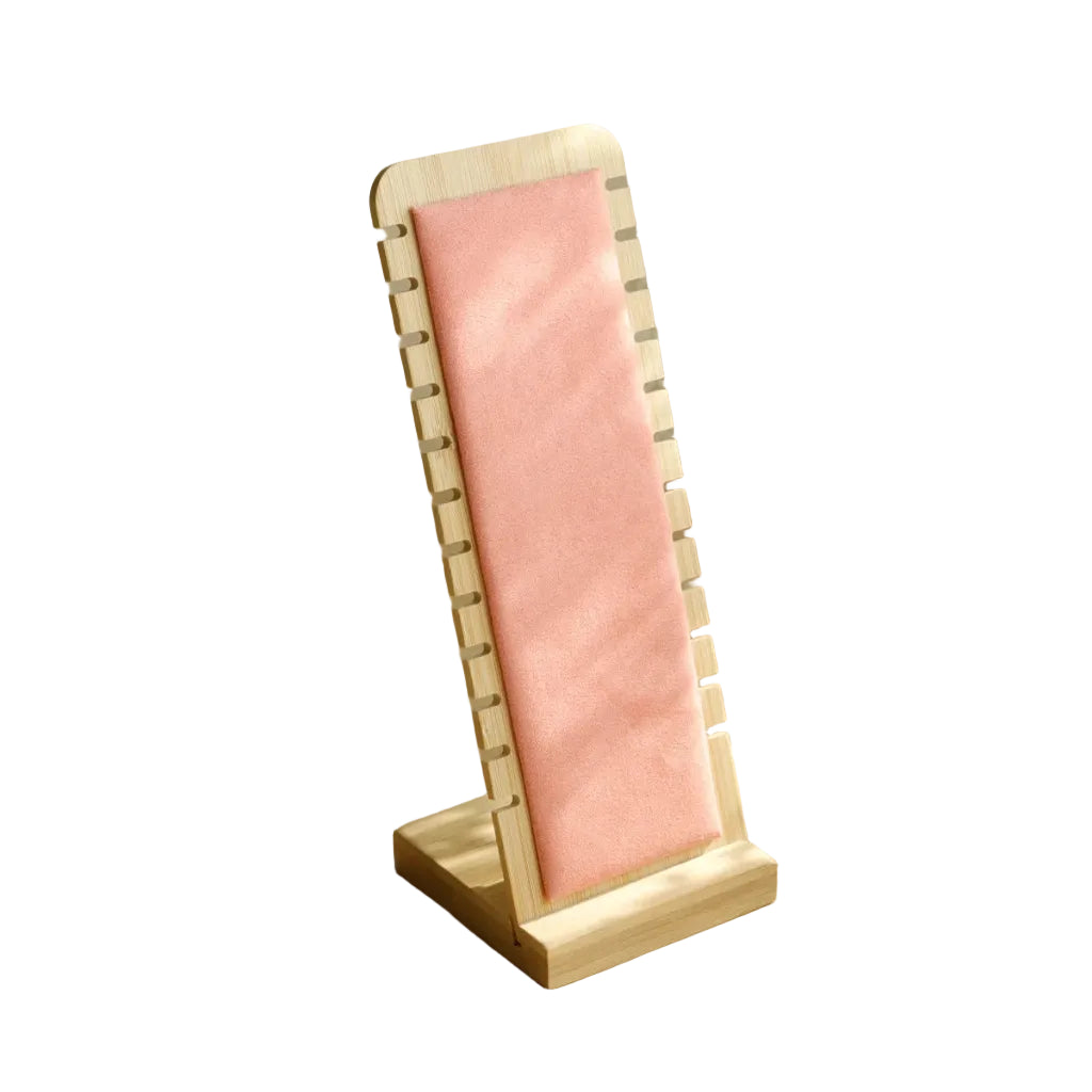 Porte-Bijoux en Bambou avec Panneau Rembourré Rose