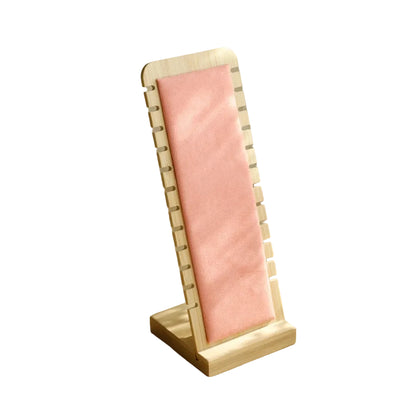 Porte-Bijoux en Bambou avec Panneau Rembourré Rose