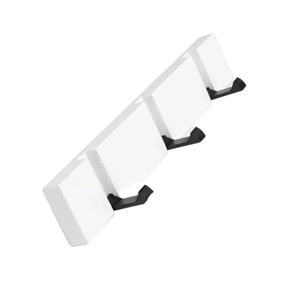 Porte-Clés Mural en Bambou Naturel - Organiseur Rectangulaire Blanc 3 Crochets