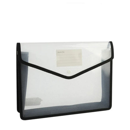 Porte-Documents A4 Étanche – Pochette Plastique avec Fermeture à Pression Noir