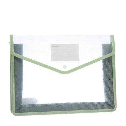 Porte-Documents A4 Étanche – Pochette Plastique avec Fermeture à Pression Vert