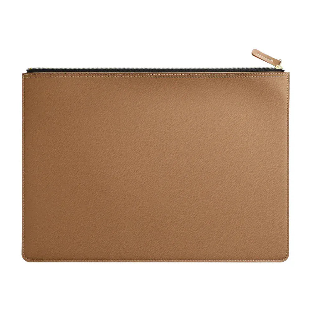 Porte-Documents Professionnel A4 en Cuir Kaki