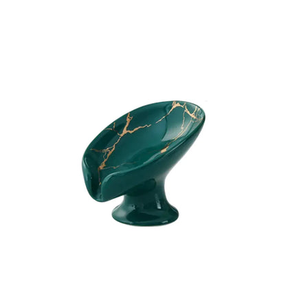 Porte-Savon Céramique Forme Feuille avec Trous de Drainage - Design Moderne et Élégant pour Salle de Bain et Cuisine Vert