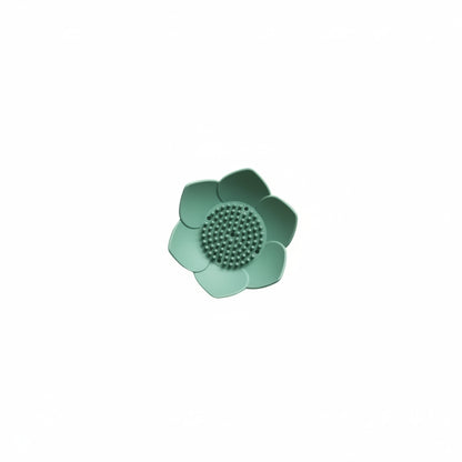 Porte-Savon Design Lotus en Silicone avec Système de Drainage Intégré Vert