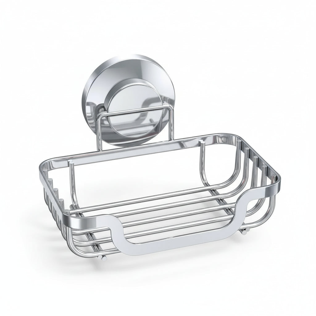 Porte-Savon_Mural_Drainant_avec_Ventouse_-_Rangement_Salle_de_Bain_Cuisine Argent