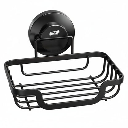 Porte-Savon_Mural_Drainant_avec_Ventouse_-_Rangement_Salle_de_Bain_Cuisine_Noir