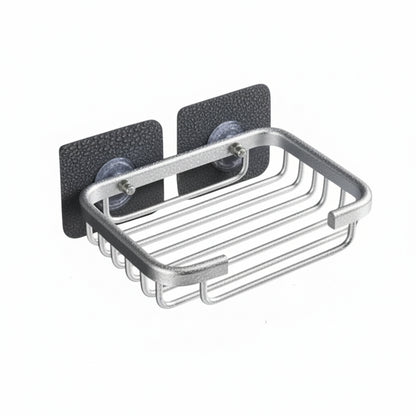 Porte-Savon Mural en Aluminium – Drainage Rapide & Fixation Adhésive Gris