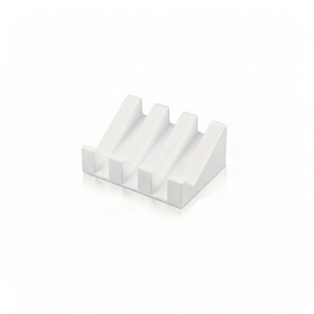 Porte-Savon en Silicone Auto-Drainant avec Design Cascade Blanc