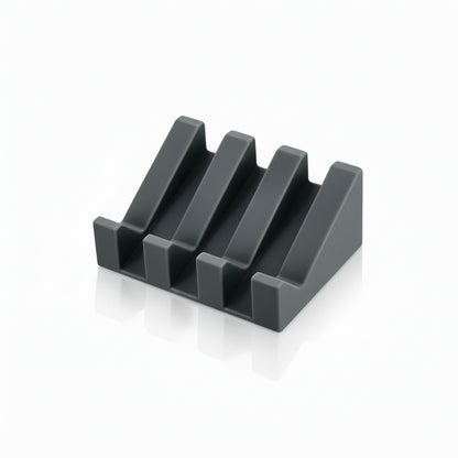 Porte-Savon en Silicone Auto-Drainant avec Design Cascade Gris