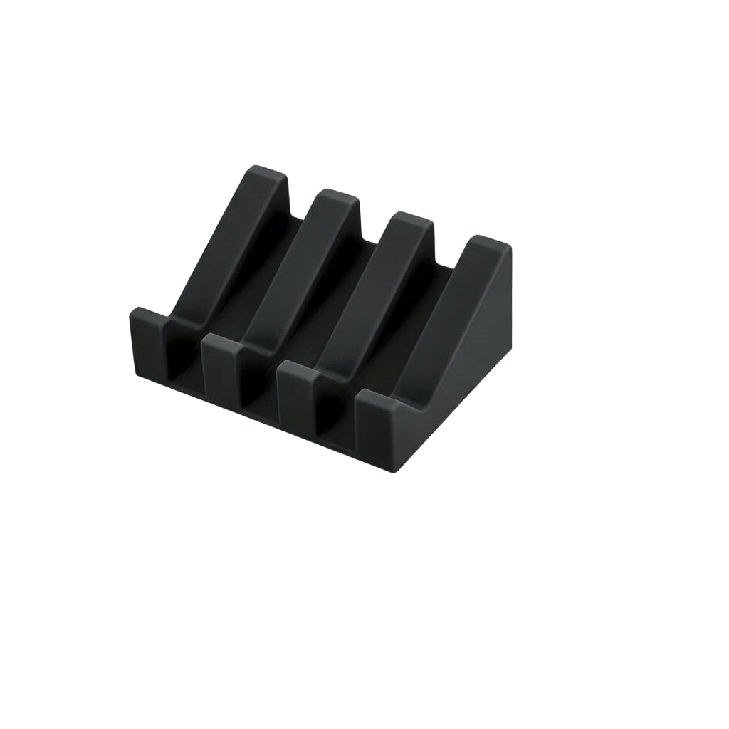 Porte-Savon en Silicone Auto-Drainant avec Design Cascade Noir