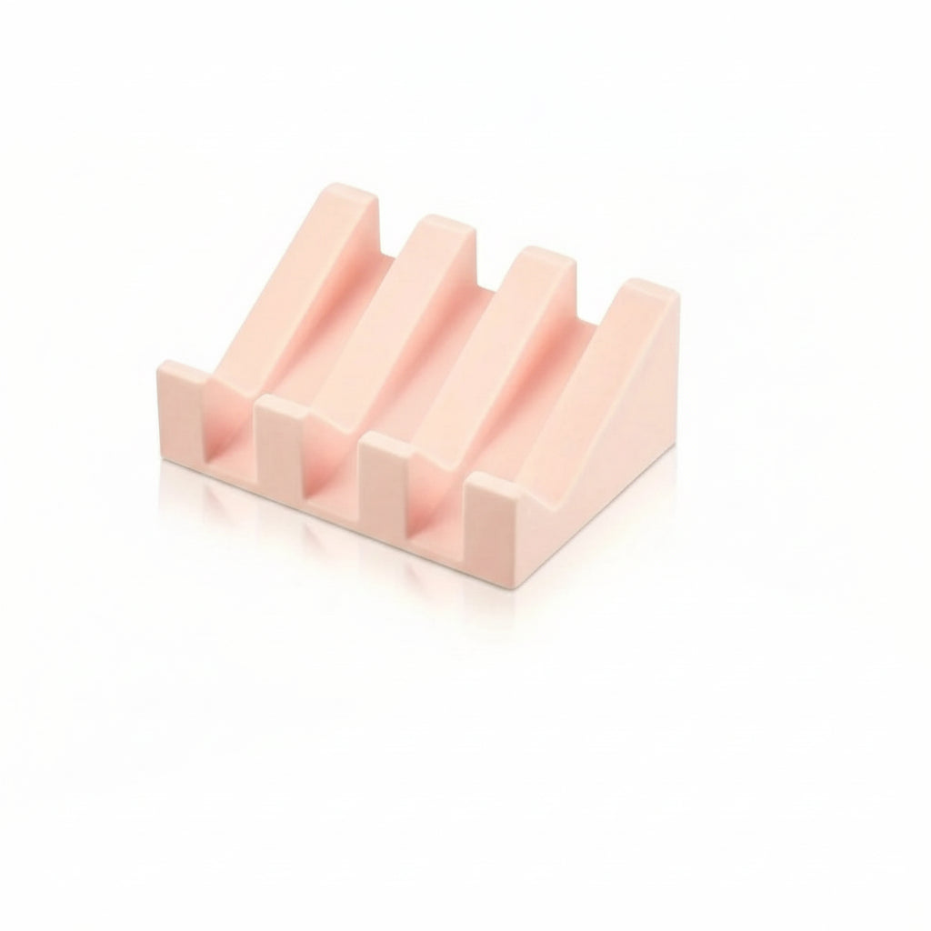 Porte-Savon en Silicone Auto-Drainant avec Design Cascade Rose