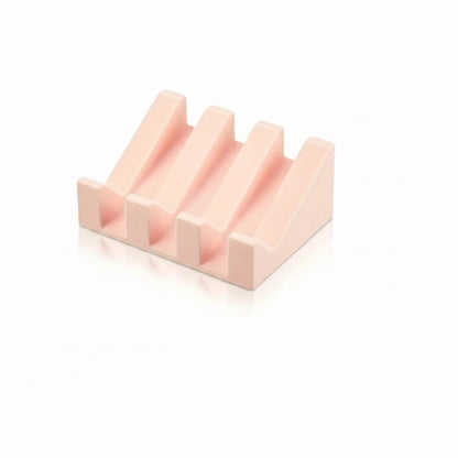 Porte-Savon en Silicone Auto-Drainant avec Design Cascade Rose