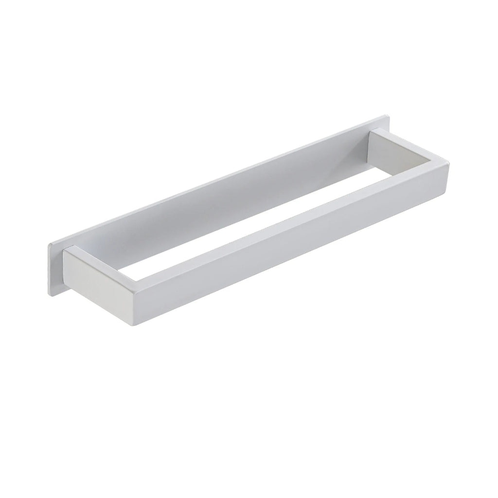 Porte-Serviettes Mural Auto-Adhésif Blanc 30cm – Acier Inoxydable Carré