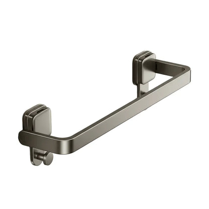 Porte-Serviettes Mural Pliable à Ventouse 50cm – Design Gris Métallisé pour Salle de Bain