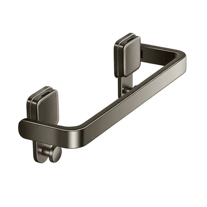 Porte-Serviettes Mural Pliable à Ventouse – Design Gris Métallisé pour Salle de Bain 30cm
