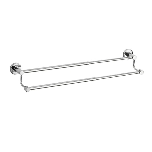 Porte-Serviettes Rétractable Double Barre - Design Moderne en Aluminium avec Fixation Murale Chrome