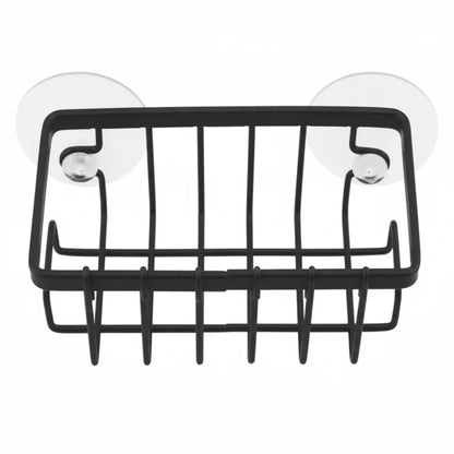 Porte-Éponge Multifonction Noir – Organiseur de Cuisine Murale