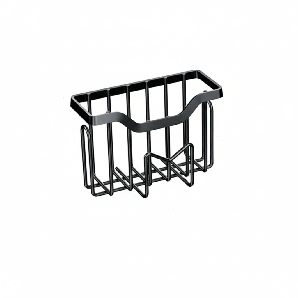 Porte-Éponge Multifonctionnel – Égouttage Rapide et Installation Sans Perçage 13.5×8×9.5 cm