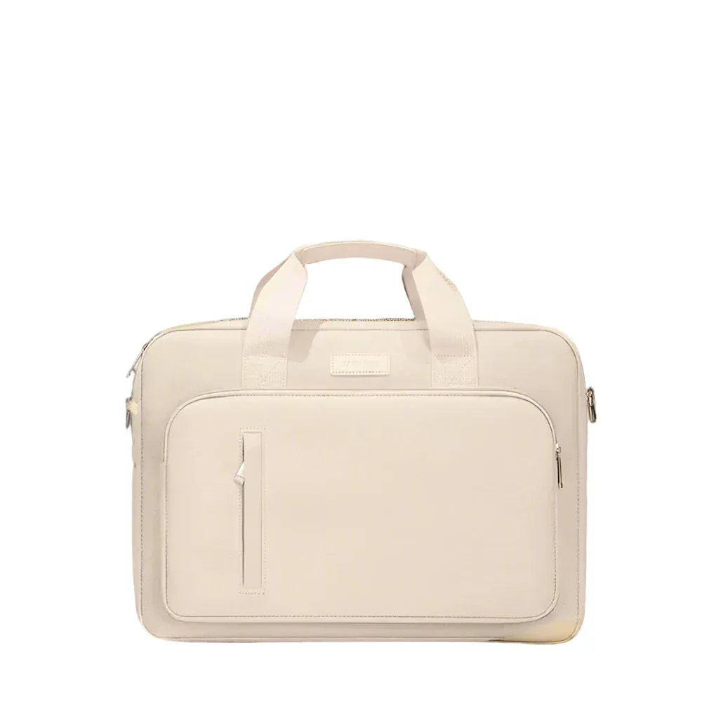 Porte documents femme beige