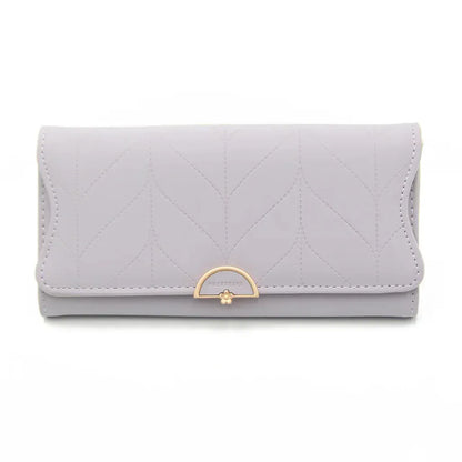 Portefeuille Femme Long Matelassé en PU Violet – Grande Capacité, Porte-Cartes, Compartiments Billets & Monnaie