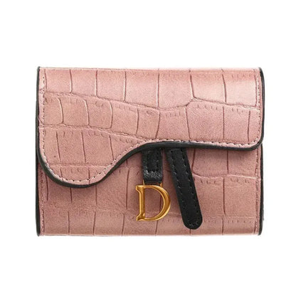 Portefeuille Femme Porte-Cartes Compact PU Effet Crocodile Rose – Design Élégant & Pratique