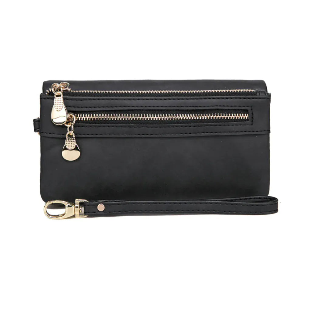 Portefeuille Femme Rétro Fashion Noir – Style, Organisation et Caractère