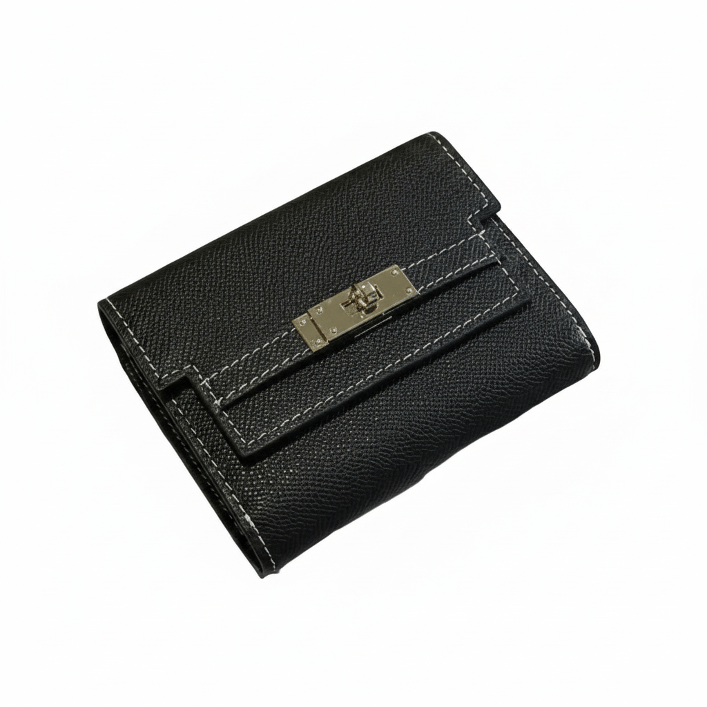 Portefeuille Femme en Cuir Véritable Noir – Compact, Multifonction, Grande Capacité & Élégant