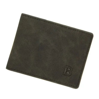 Portefeuille Homme Compact en Cuir Synthétique Noir avec Compartiment Zippé
