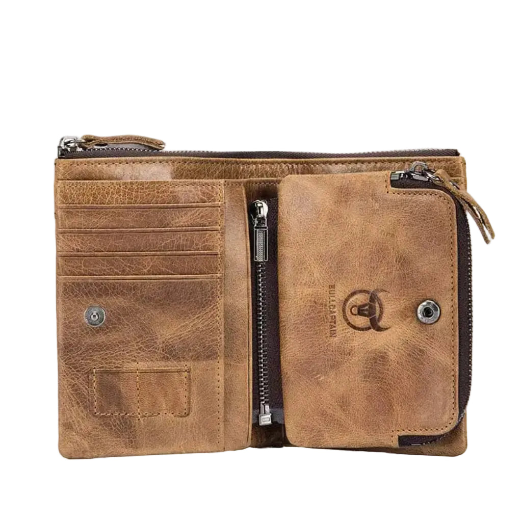 Portefeuille Homme Compact en Cuir Véritable – Vintage & Sécurisé RFID.