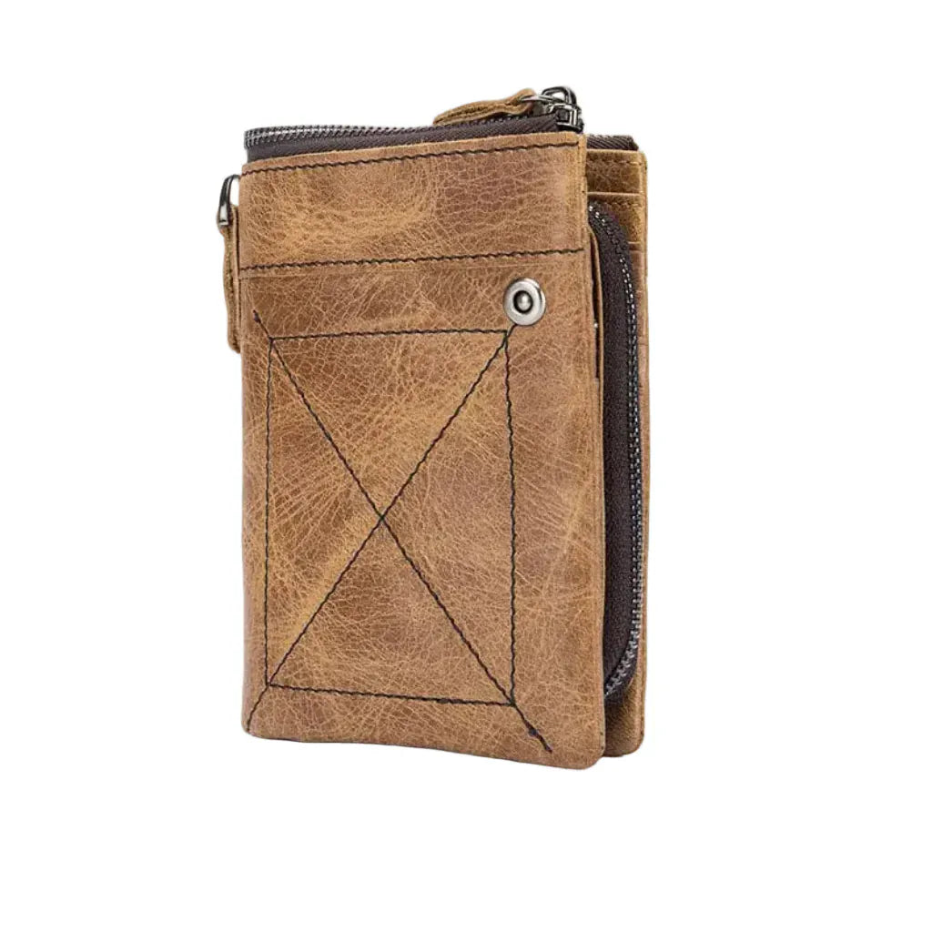 Portefeuille Homme Compact en Cuir Véritable – Vintage & Sécurisé RFID