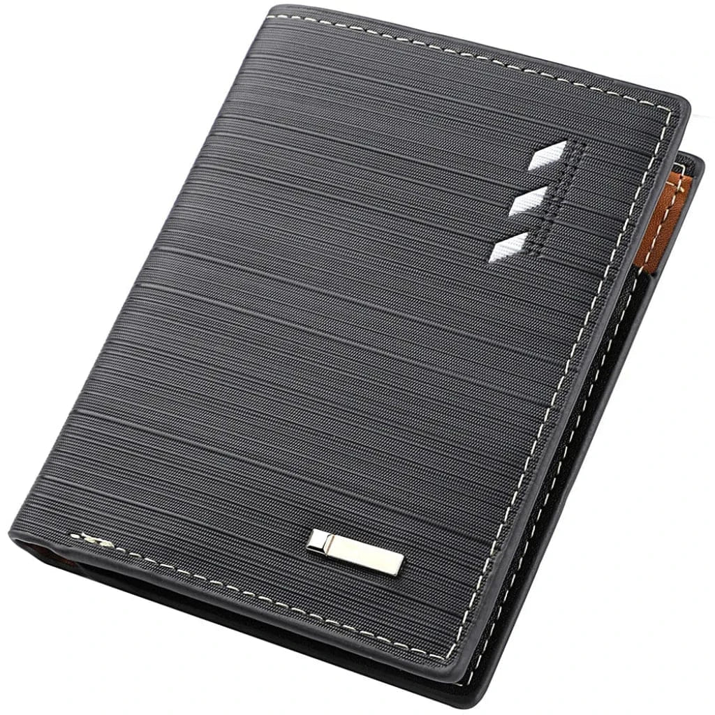 Portefeuille Homme Cuir PU Texturé – Design Élégant, Format Compact & Rangement Pratique Modèle 1 Bleu