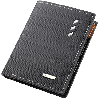 Portefeuille Homme Cuir PU Texturé – Design Élégant, Format Compact & Rangement Pratique Modèle 1 Bleu