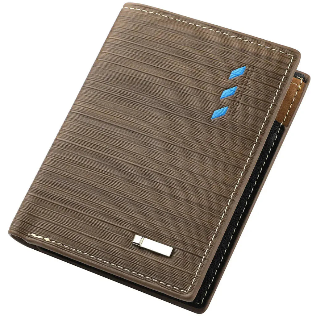 Portefeuille Homme Cuir PU Texturé – Design Élégant, Format Compact & Rangement Pratique Modèle 1 Marron