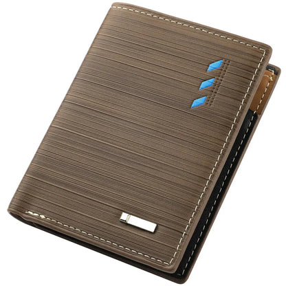 Portefeuille Homme Cuir PU Texturé – Design Élégant, Format Compact & Rangement Pratique Modèle 1 Marron