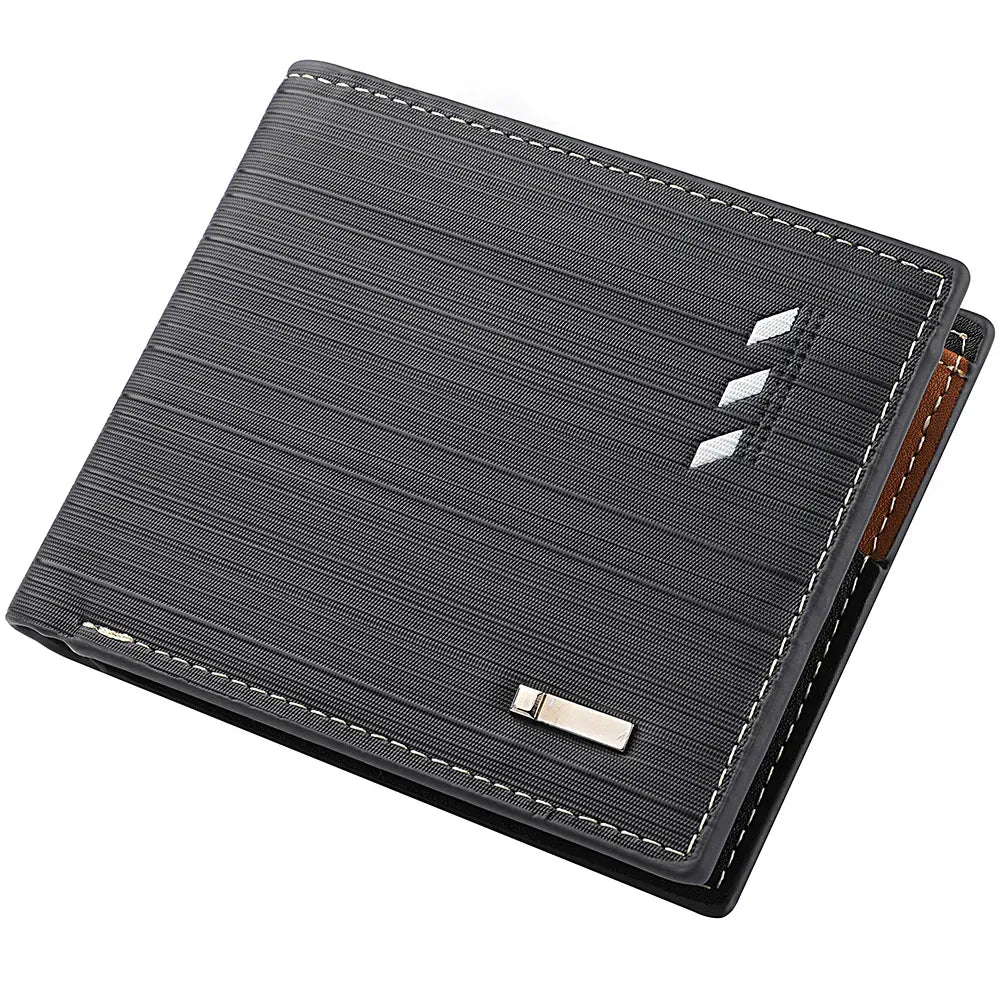 Portefeuille Homme Cuir PU Texturé – Design Élégant, Format Compact & Rangement Pratique Modèle 2 Bleu