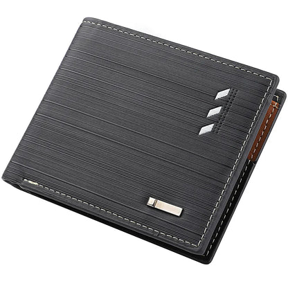 Portefeuille Homme Cuir PU Texturé – Design Élégant, Format Compact & Rangement Pratique Modèle 2 Bleu
