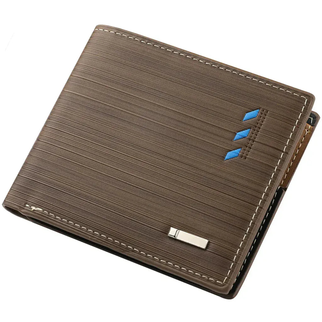 Portefeuille Homme Cuir PU Texturé – Design Élégant, Format Compact & Rangement Pratique Modèle 2 Marron