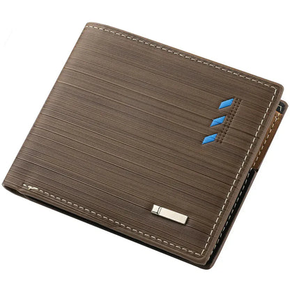Portefeuille Homme Cuir PU Texturé – Design Élégant, Format Compact & Rangement Pratique Modèle 2 Marron