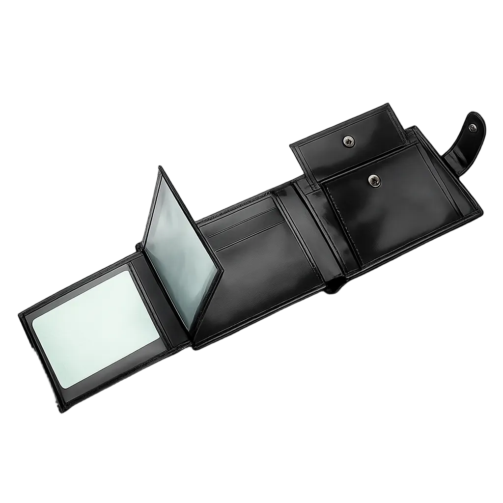 Portefeuille Homme Grande Capacité Multifonction - Cuir PU Premium avec Fermeture à Patte ouvert 2