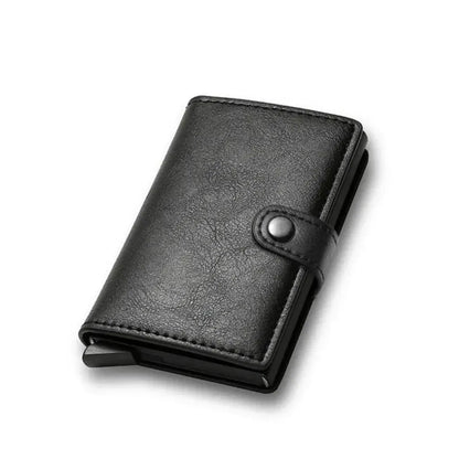 Portefeuille Homme Intelligent Anti-RFID en Cuir PU Noir - Protection Bancaire Premium & Mécanisme Éjecteur