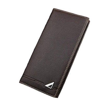 Portefeuille Homme Long Format Marron - Grande Capacité Multi-Cartes en Simili Cuir Texturé